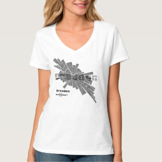 女性のためのドレスデンの地図のTシャツ Tシャツ