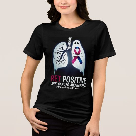 女性のためのハッピー・ランズ・プロジェクト募金Tシャツ v4 トライブレンドＴシャツ (正面)