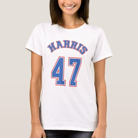 女性のためのハリス 47 レトロ カマラ・ハリス 2024 Tシャツ (正面)