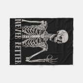 女性のためのハロウィーンNever BetterスケルトンおもしろいSkul フリースブランケット (正面(横))