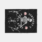 女性のためのバインドティーズのロックアンドロールS私のために フリースブランケット (正面(横))