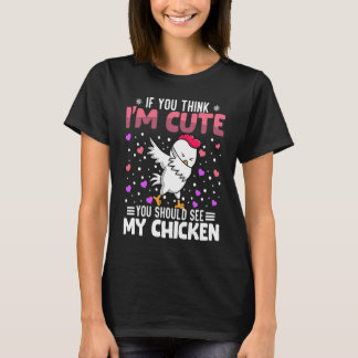女性のためのバレンタインデーのニワトリのハート Tシャツ