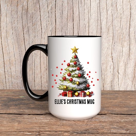 女性のためのパーソナライズされたクリスマスツリー マグカップ