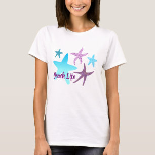 女性のためのヒトデのビーチの生命ティー Tシャツ