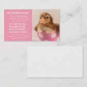 女性のためのピンクのひよこのふ化場ビジネス 名刺 (正面/裏面)