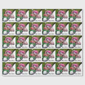 女性のためのピンクのゴルフカートを持つフラミンゴゴルファー ラッピングペーパー (フラット)