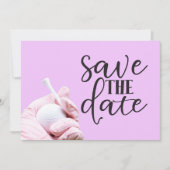 女性のためのピンクのゴルフボールとピンクの手袋 セーブザデート (正面)