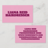 女性のためのピンクの名刺 名刺 (正面/裏面)