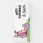 女性のためのピンクゴルフバッグとゴルフ引退 横断幕 (縦)