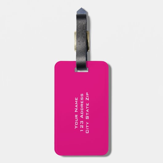 女性のためのピンク3の手紙のモノグラムの荷物のラベル ラゲッジタグ (裏面縦)