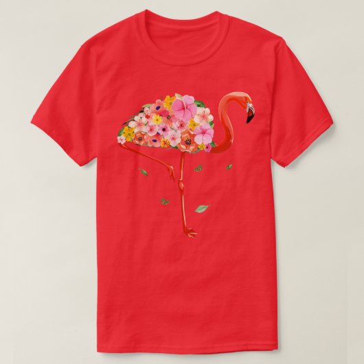 女性のためのフラミンゴ花ガールズキッズ男の子の鳥 Tシャツ (デザイン正面)