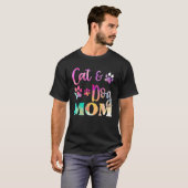 女性のためのペット猫犬ママTシャツ、母の日 Tシャツ (正面フル)