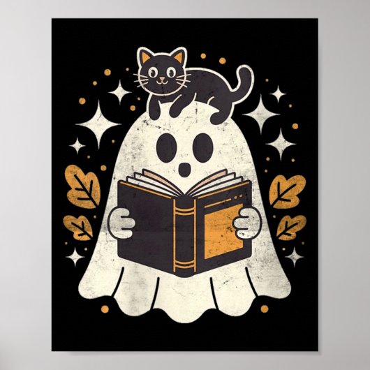 女性のためのホラー本 ハロウィン図書館 ブラック ポスター (正面)