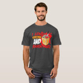 女性のためのポップコーンとホラー映画が大好きな怖い映画Tシャツ Tシャツ (正面フル)