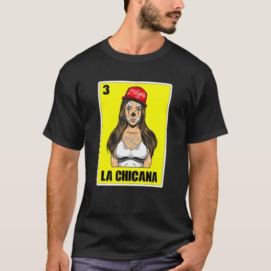 女性のためのメキシコの宝くじUsa Chingona La Chicana Tシャツ (正面)