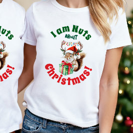 女性のためのリスのクリスマスライトTシャツ Tシャツ