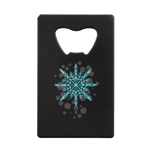 女性のためのレトロな雪の結晶 クレジットカード栓抜き (正面)