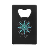 女性のためのレトロな雪の結晶 クレジットカード栓抜き (裏面)
