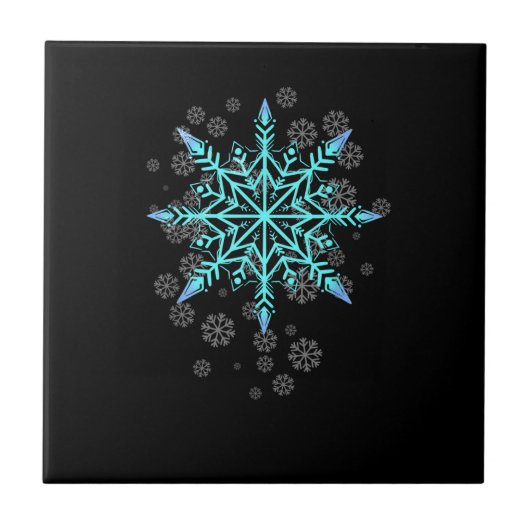 女性のためのレトロな雪の結晶 タイル (正面)