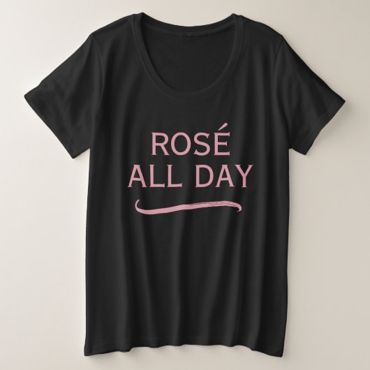 女性のためのロゼの日々が楽しいプラスサイズTシャツ プラスサイズTシャツ (デザイン正面)