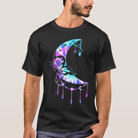 女性のための三日月バタフライマンダラヨガ Tシャツ (正面)