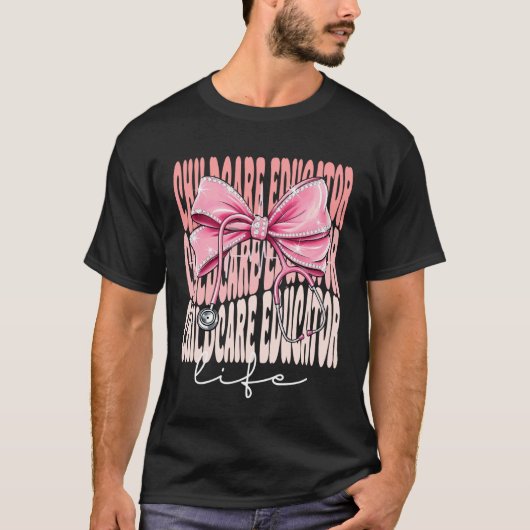女性のための保育士の日常 ピンクコーデ Tシャツ (正面)