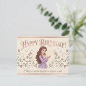 女性のための優雅な誕生日カード ポストカード (スタンド正面)