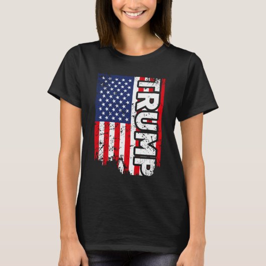 女性のための切札の旗米国のアメリカの愛国心が強いワイシャツ Tシャツ (正面)