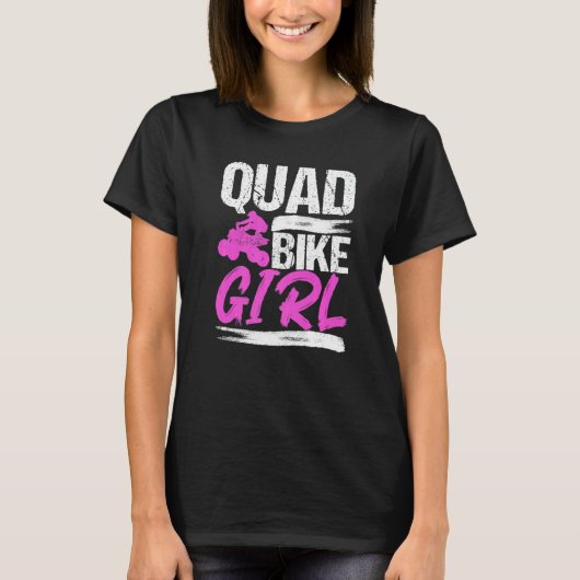 女性のための四輪バギー クワッドレーシング 泥んこバギー Tシャツ (正面)