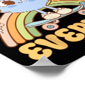 女性のための地球の日先生男性と子供 ポスター (角)