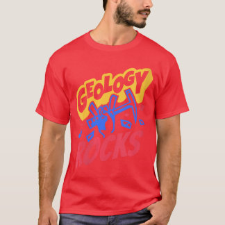 女性のための地質学が好きな人のためのコミックデザインの科学好きな女性向けロックハウンドTシャツ Tシャツ