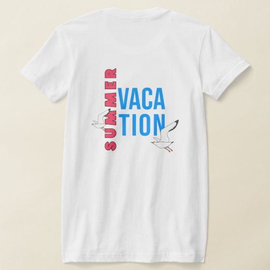 女性のための夏休み Tシャツ (レイダウン裏面)