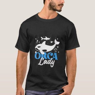 女性のための女性のオルカグラフィック女の子の子供のWhale V Tシャツ