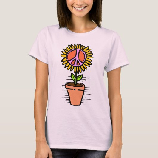 女性のための平和デザイン Tシャツ (正面)