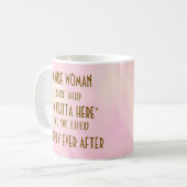 女性のための幸せな退職お祝いギフト コーヒーマグカップ (正面左)