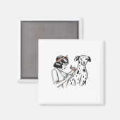 女性のための忠実な犬を持つタトゥーアーティスト_1 マグネット (正面/裏面)