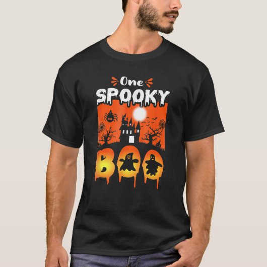 女性のための怖いスケアリー ハロウィン 幽霊のお城の夜 Tシャツ (正面)