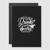 女性のための怖いハロウィン現代デザイン「食べて飲んで怖がれ」 (正面/裏面)