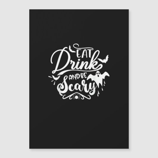 女性のための怖いハロウィン現代デザイン「食べて飲んで怖がれ」 (正面)