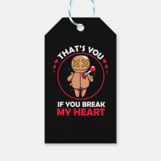 女性のための怖いハロウィーンのゴシックブードゥー人形 ギフトタグ