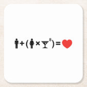 女性のための愛の方程式 スクエアペーパーコースター (正面)