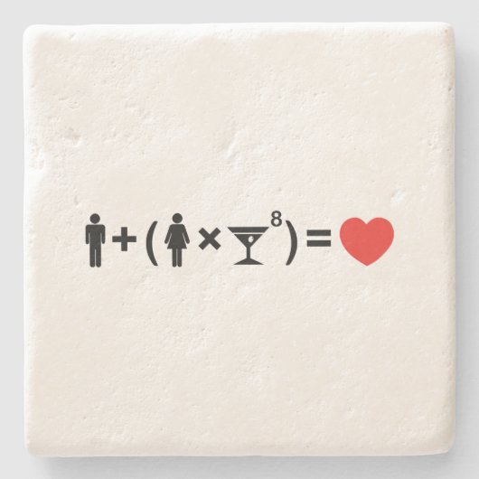 女性のための愛の方程式 ストーンコースター (正面)