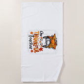 女性のための感謝の先生秋感謝の乱雑 ビーチタオル (正面)