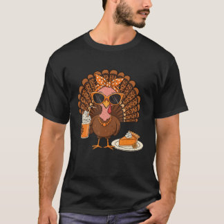女性のための感謝祭 七面鳥のコーヒー飲料 Tシャツ