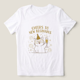 女性のための新しい始まりTシャツへの乾杯 トライブレンドTシャツ