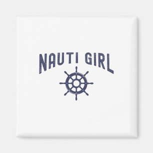 女性のための楽しいボートデザイン「Nauti Girl」 マグネット