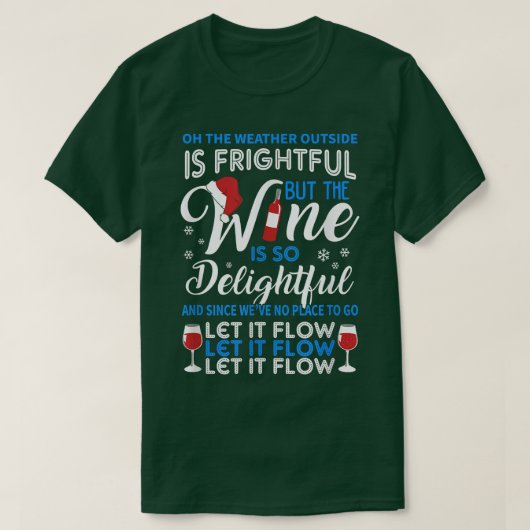 女性のための楽しいワイン醜いクリスマスセーター Tシャツ (デザイン正面)