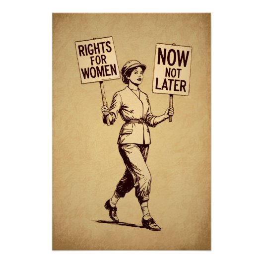女性のための権利，フェミニストヴィンテージサグラゲットアート ポスター (正面)