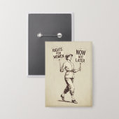 女性のための権利，フェミニストヴィンテージサグラゲットアート 缶バッジ (正面/裏面)