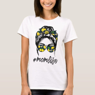 女性のための母の生活イエローレモンサングラス&バンダ Tシャツ